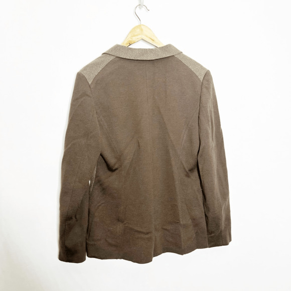 Vtg 80s MAX MARA WEEKEND virgin Wool Blazer Brown Italy academia womens US 14 - Picture 7 of 7